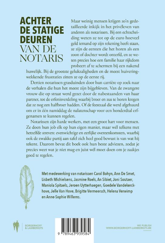 Achterkant van Achter de statige deuren van de notaris