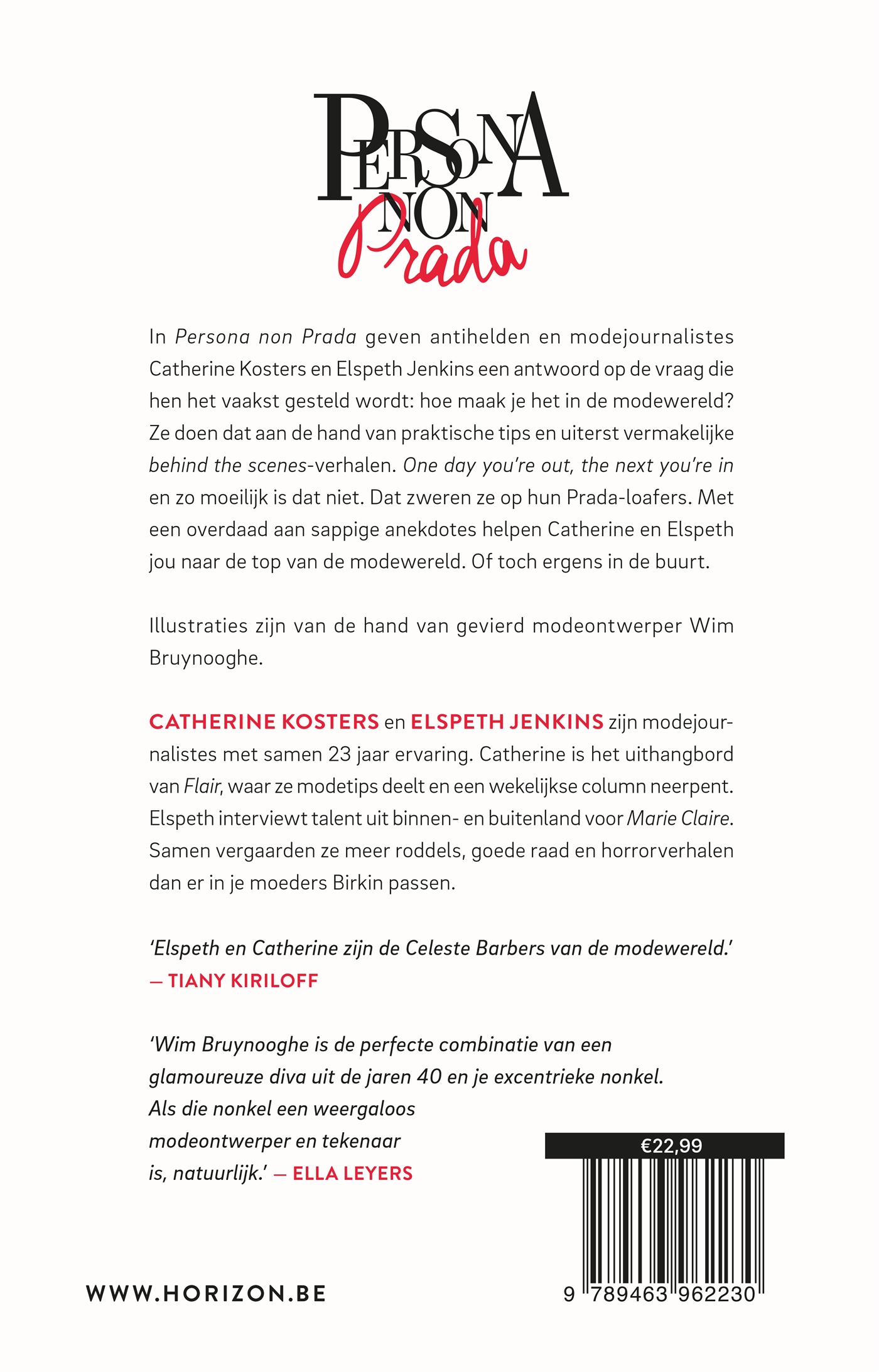 Achterkant van Persona non Prada