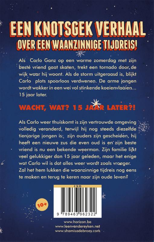 Achterkant van De toevallige tijdreis van Carlo Ganz