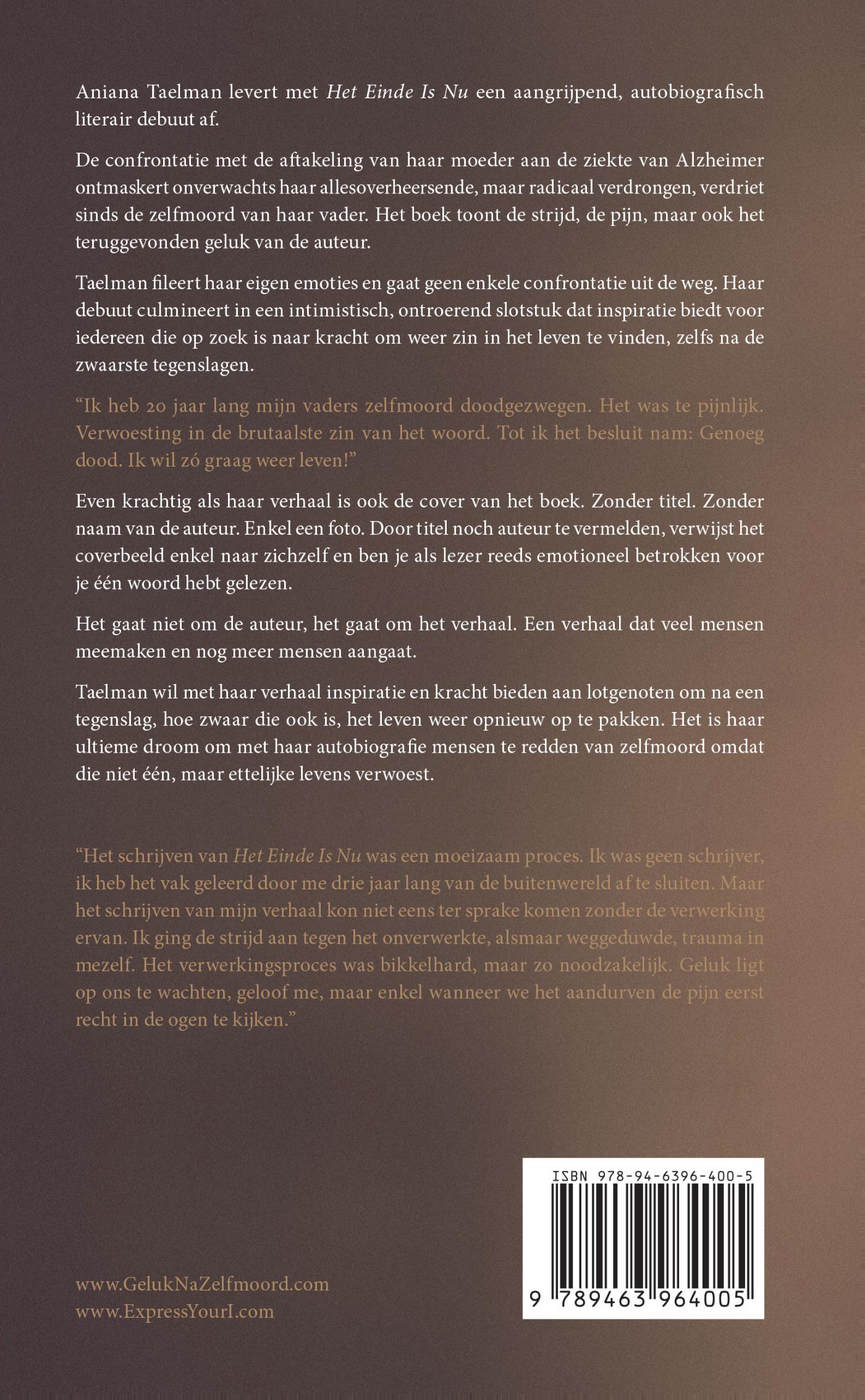 Achterkant van Het einde is nu