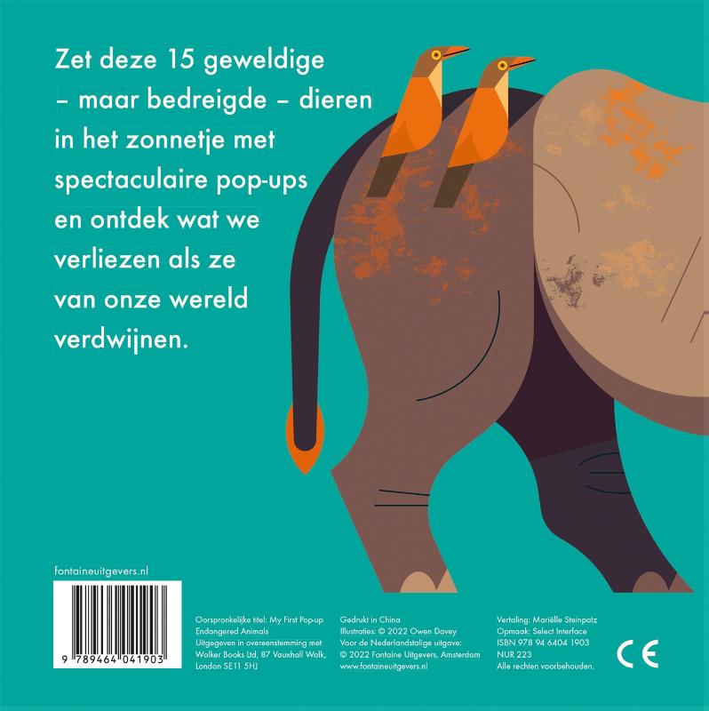 Achterkant van Pop-up bedreigde dieren