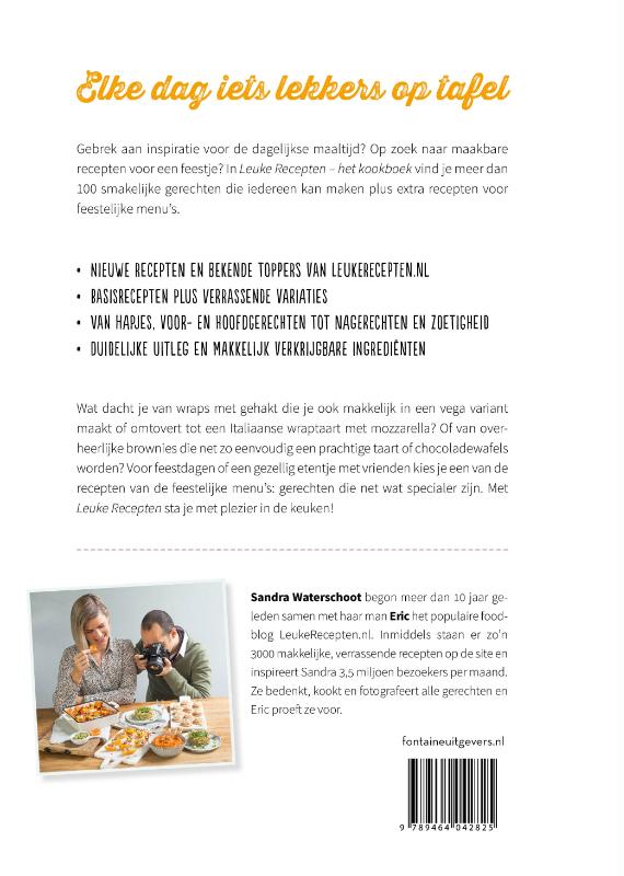 Achterkant van Leuke Recepten - het kookboek