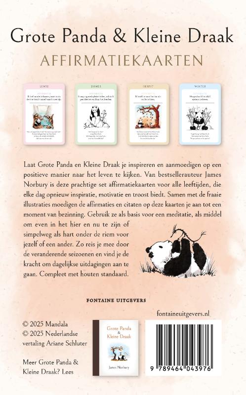 Achterkant van Grote Panda & Kleine Draak - affirmatiekaarten