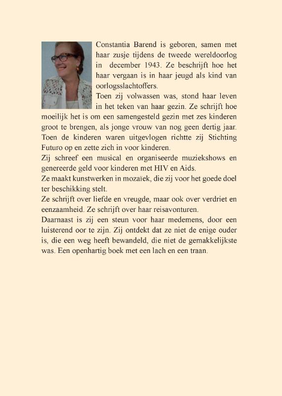 Achterkant van Kind van oorlogsslachtoffers, in een oorlog die nooit ophield