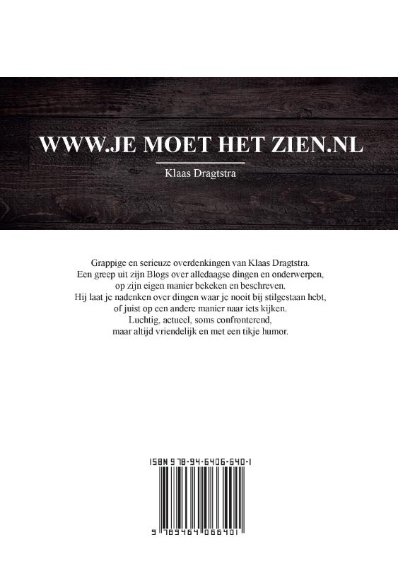Achterkant van Je moet het zien