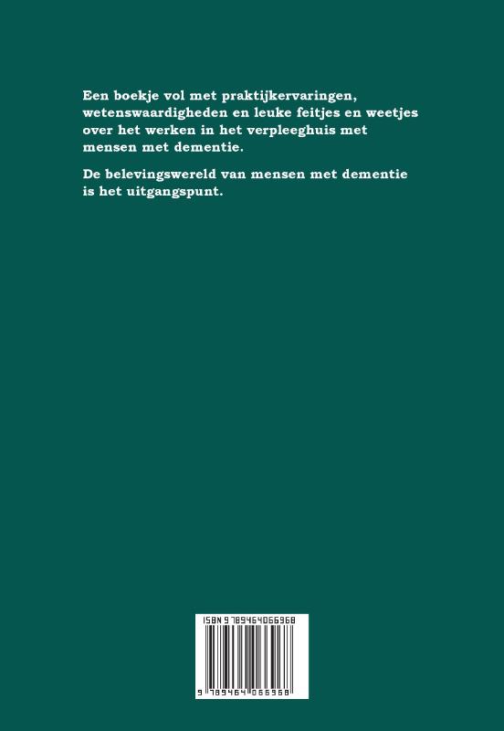 Achterkant van Werken met mensen met dementie in het verpleeghuis.
