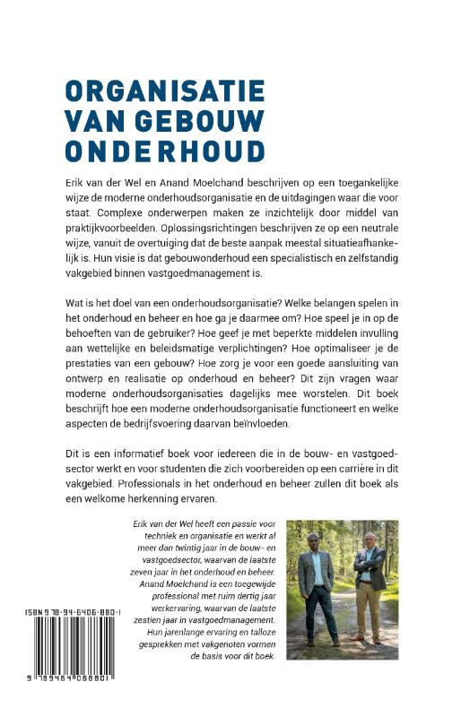 Achterkant van Organisatie van gebouwonderhoud