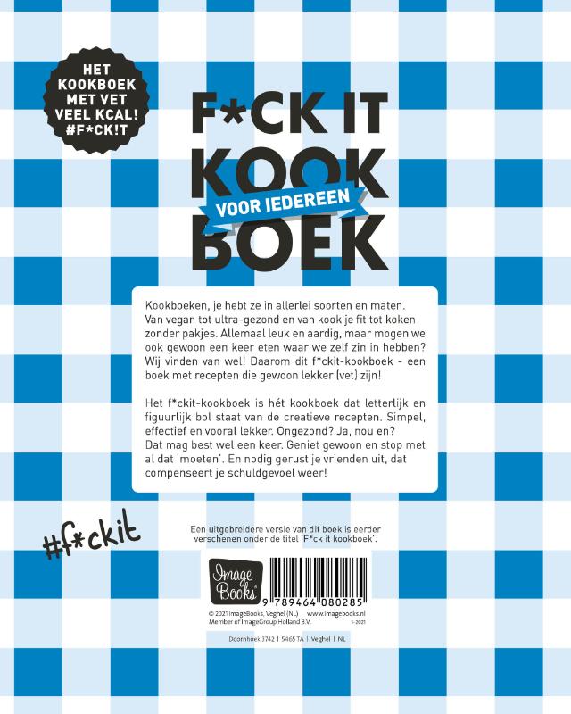 Achterkant van F*ck it kookboek voor iedereen