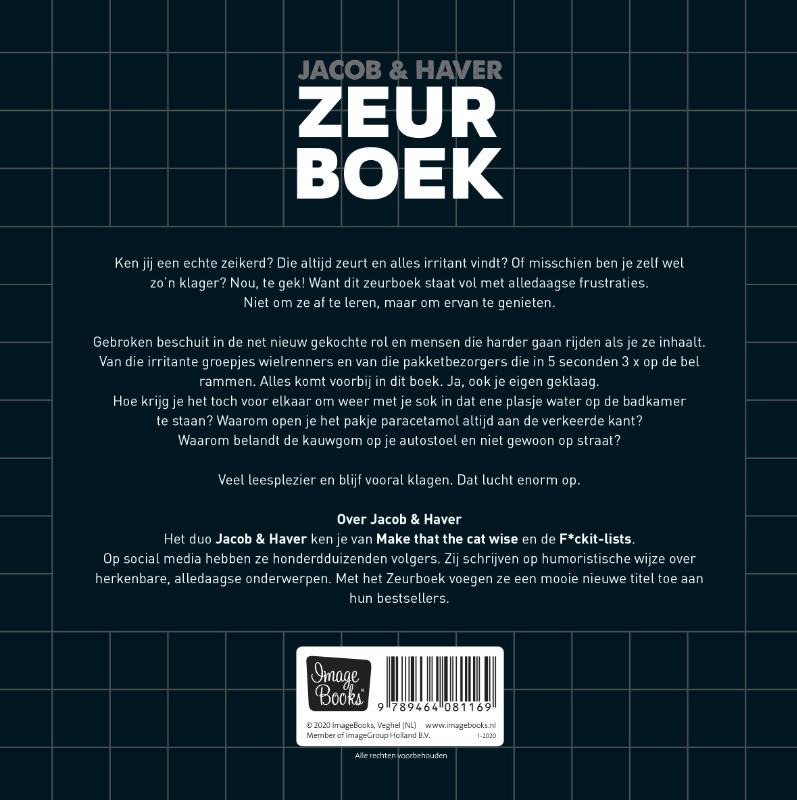 Achterkant van Zeurboek