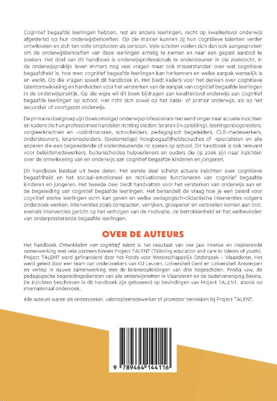 Achterkant van Ontwikkelen van cognitief talent