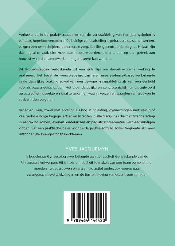 Achterkant van Procedureboek Verloskunde