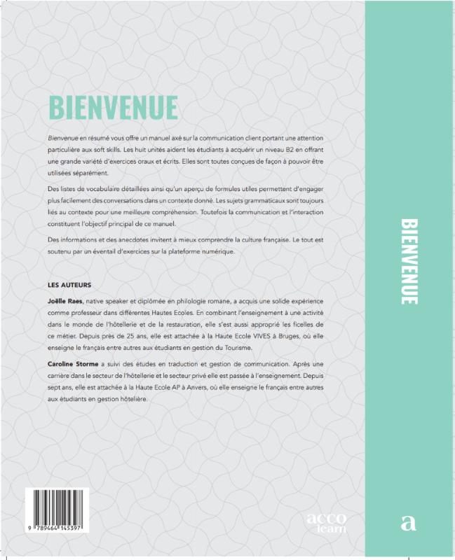 Achterkant van Bienvenue