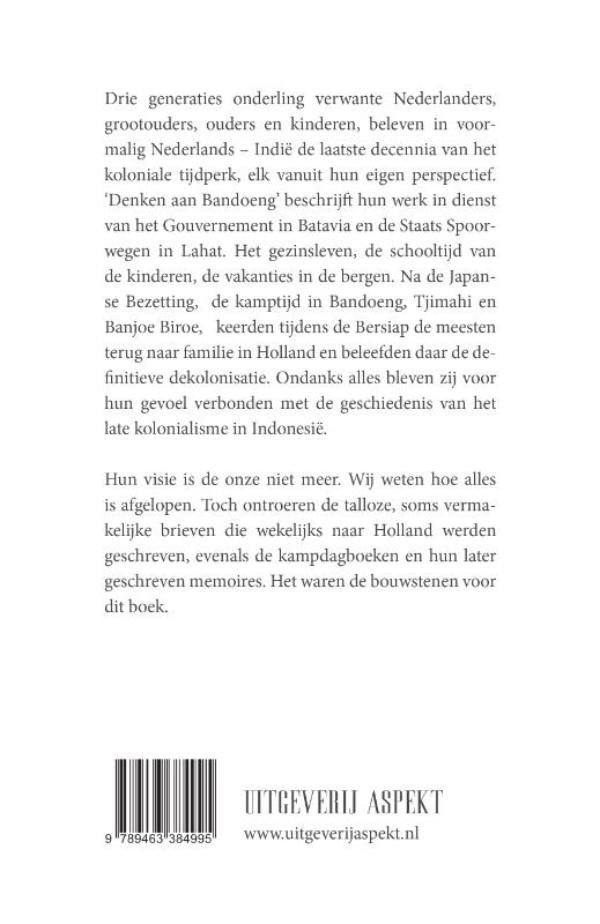 Achterkant van Denken aan Bandoeng