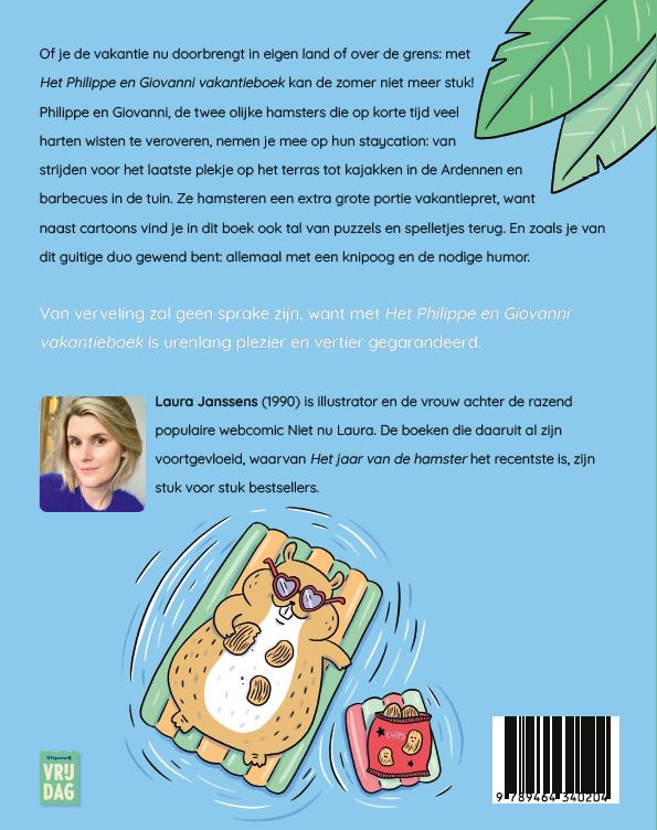 Achterkant van Het Philippe en Giovanni vakantieboek