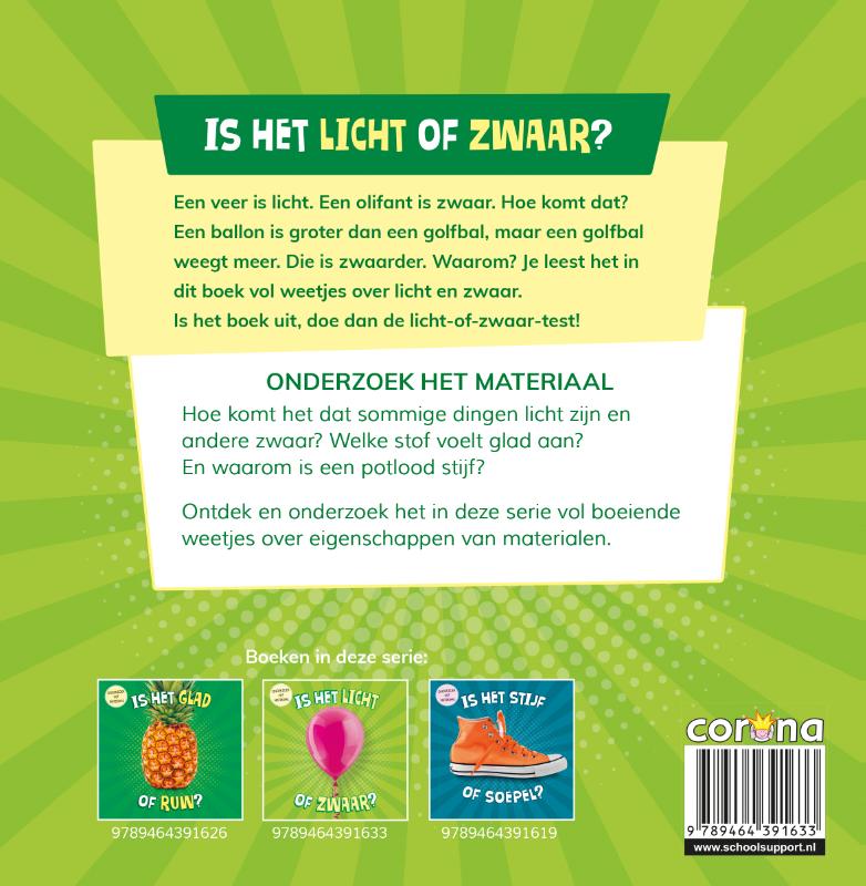 Achterkant van Is het licht of zwaar?