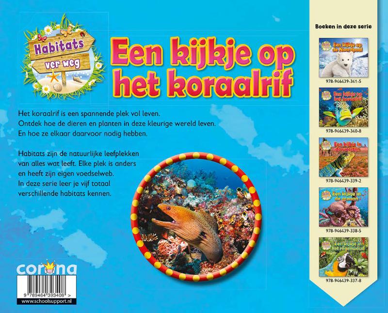 Achterkant van Een kijkje op het koraalrif