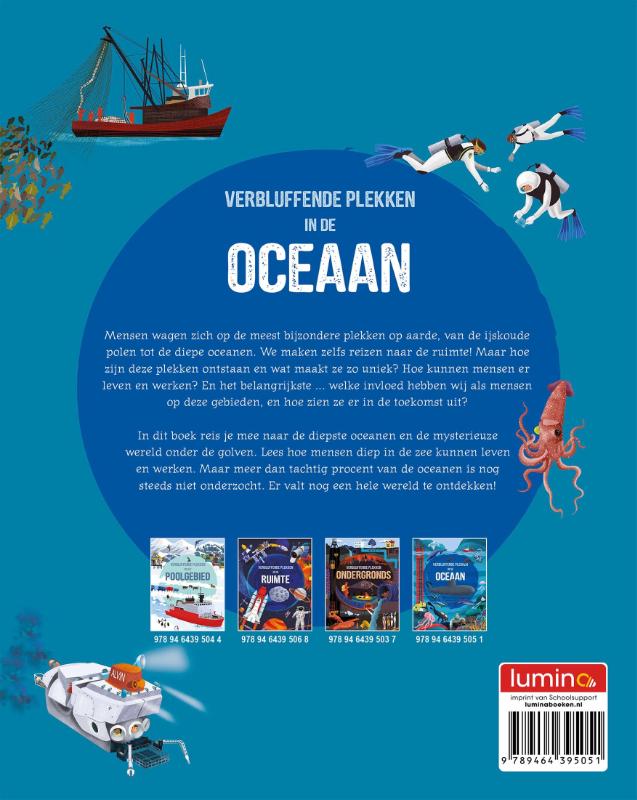 Achterkant van Verbluffende plekken in de oceaan
