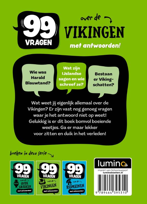 Achterkant van 99 vragen over de Vikingen