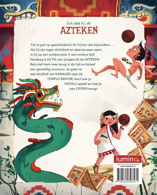 Achterkant van Een dag bij de Azteken