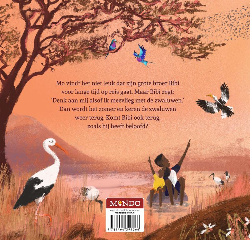 Achterkant van Met de zwaluwen mee