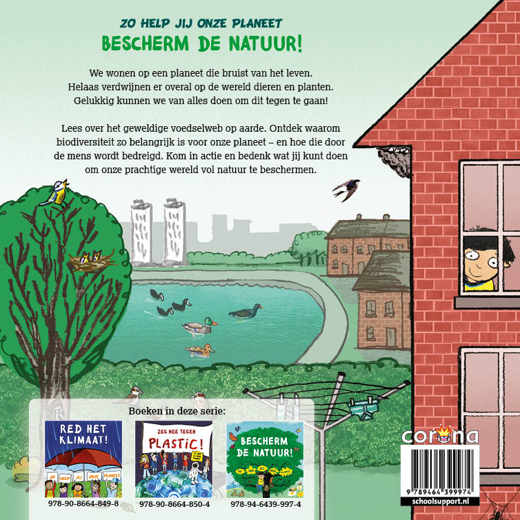 Achterkant van Bescherm de natuur!