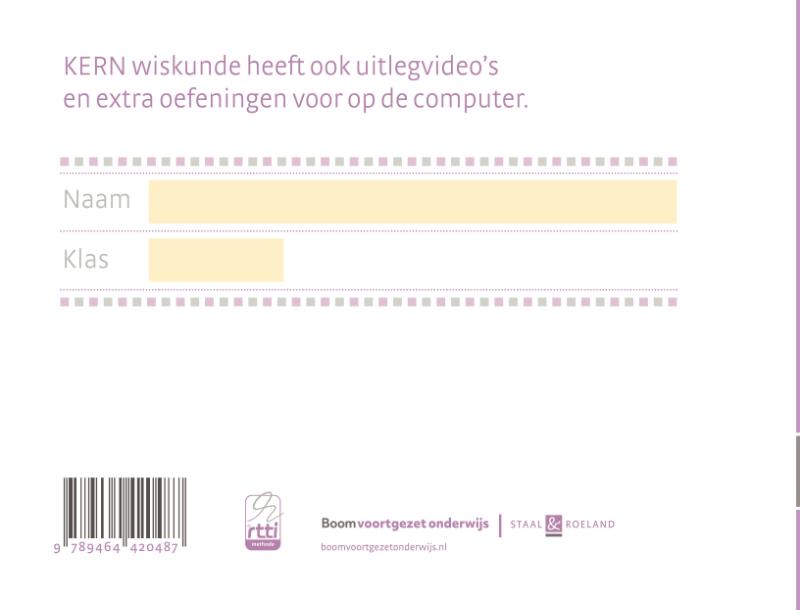 Achterkant van Leerwerkboek A