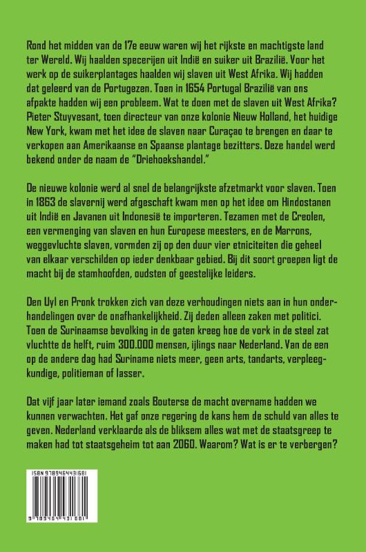 Achterkant van NEDERLAND EN DE ONDERGANG VAN SURINAME