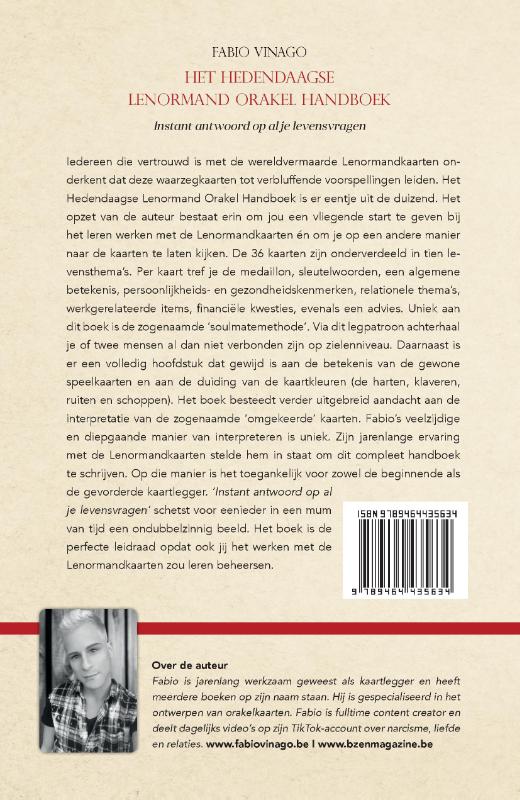 Achterkant van Het Hedendaagse Lenormand Orakel Handboek