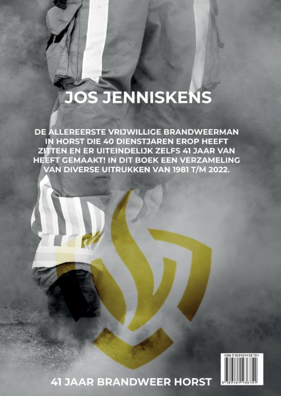 Achterkant van 41 jaar Brandweer Horst