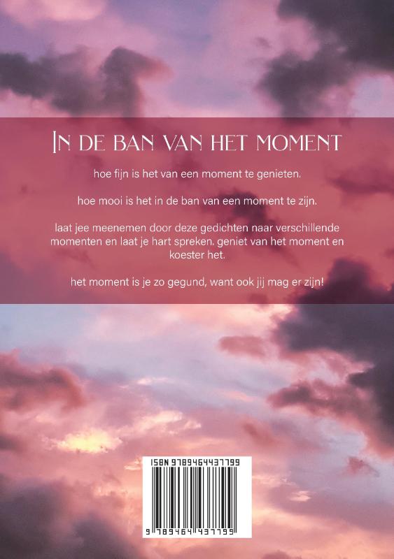 Achterkant van Gedichtenbundel - In de ban van het moment