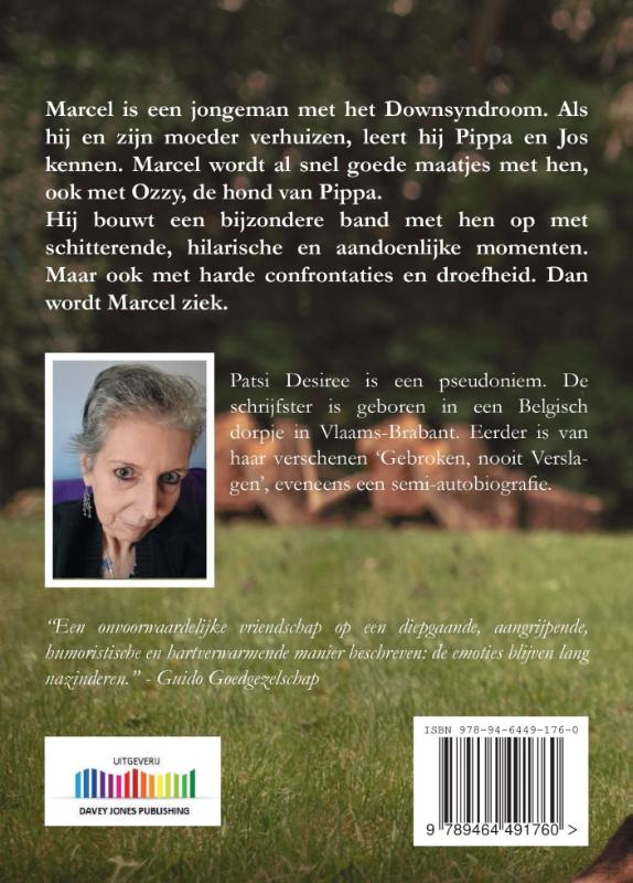 Achterkant van Marcel, sterk met down