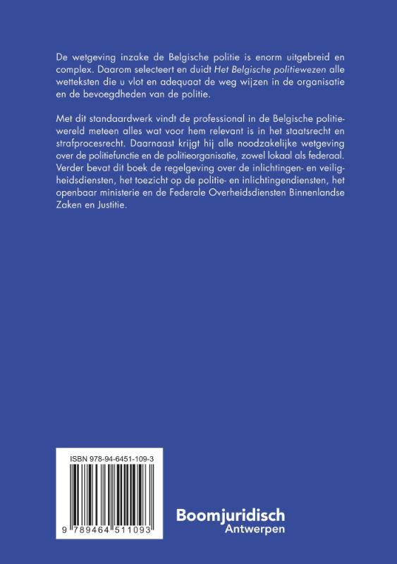 Achterkant van Het Belgische politiewezen 2023 set