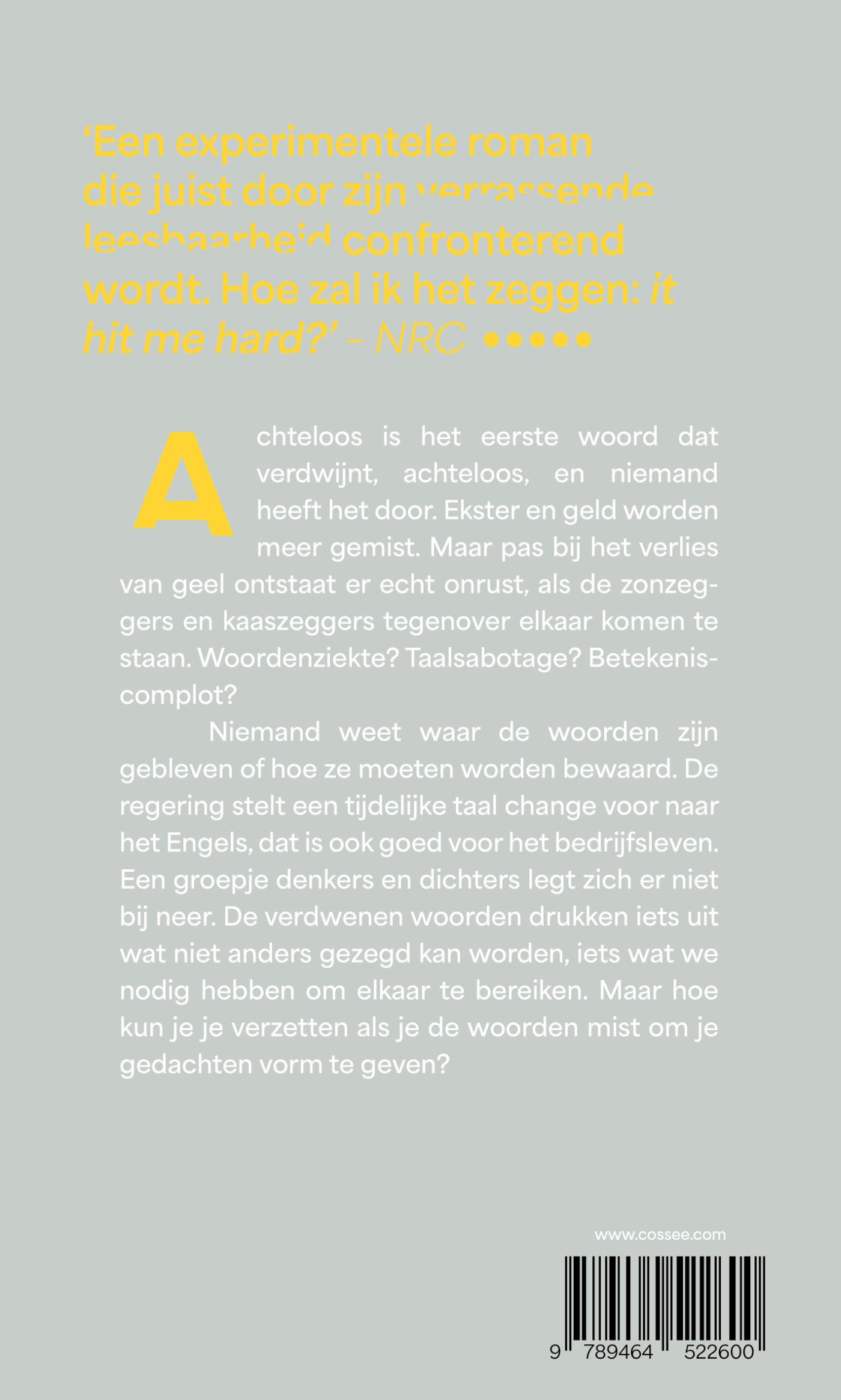 Achterkant van Een woord voor