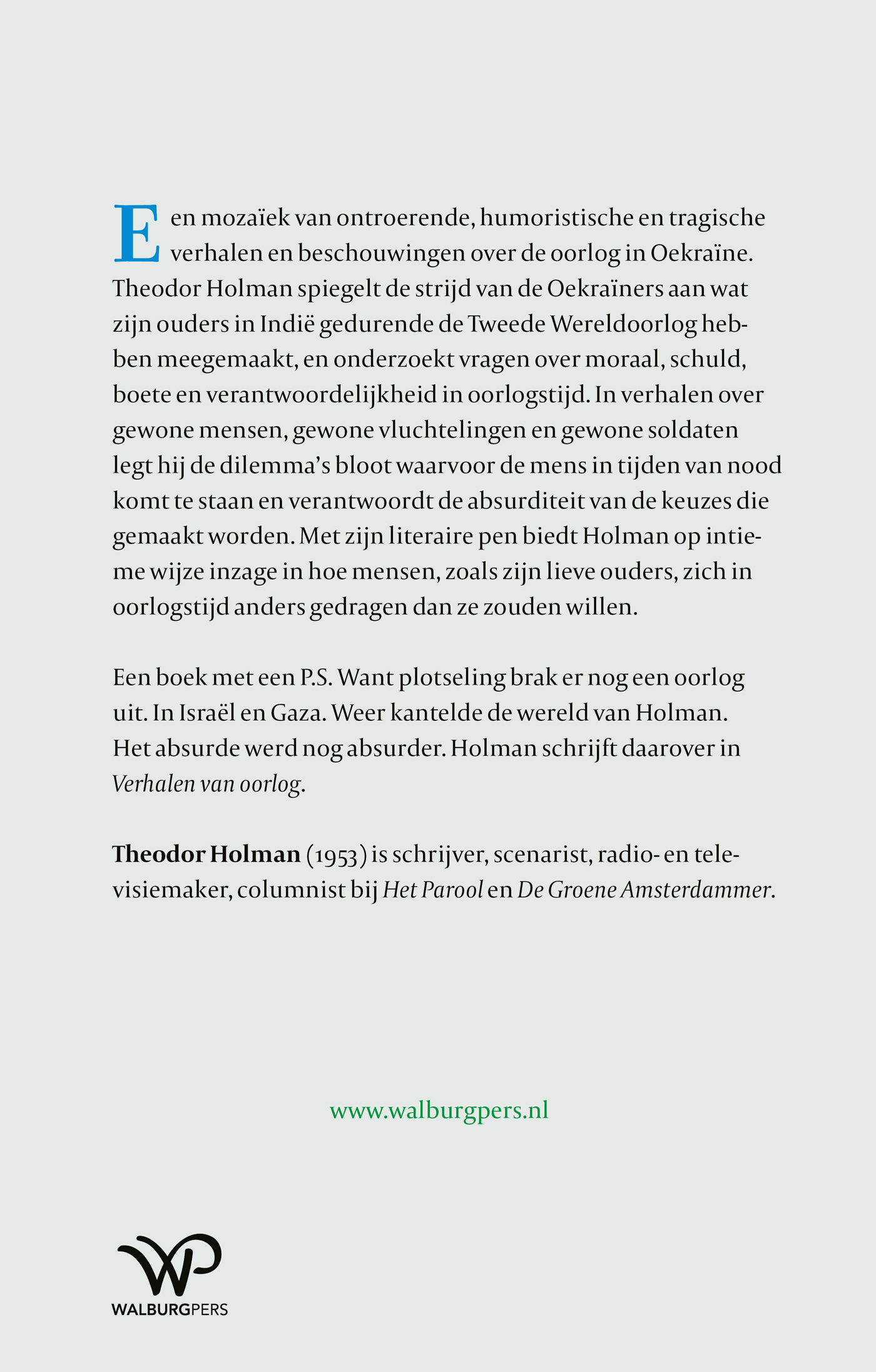 Achterkant van Verhalen van oorlog