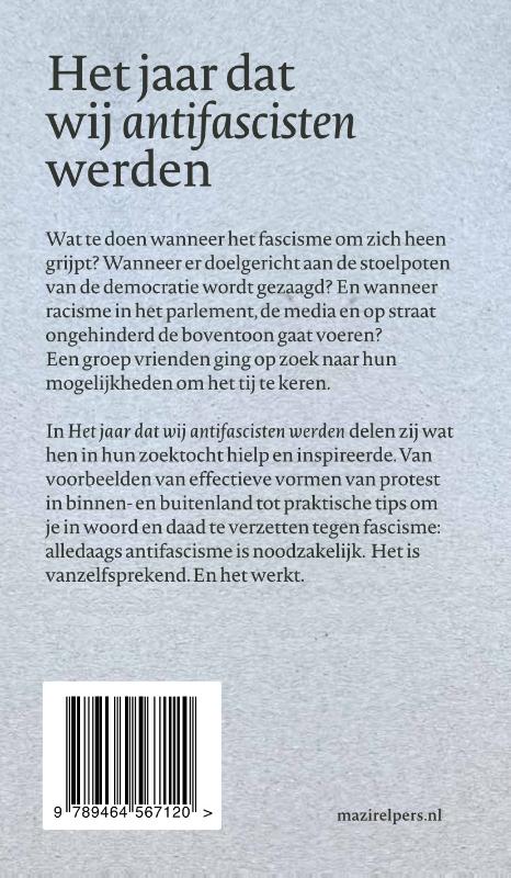 Achterkant van Het jaar dat wij antifascisten werden