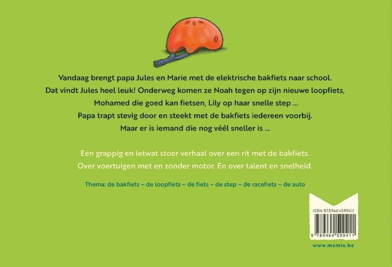 Achterkant van Jules op weg naar school