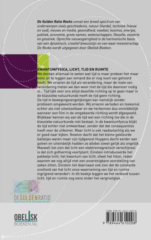 Achterkant van Kwantumfysica, licht, tijd en ruimte