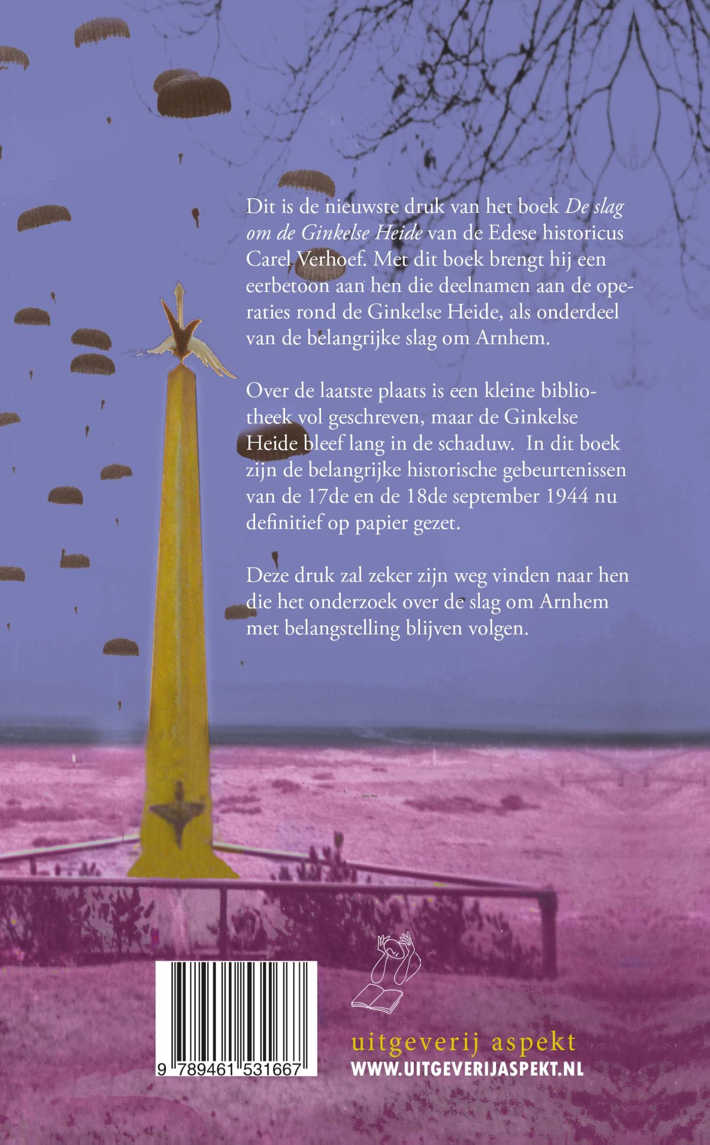 Achterkant van De slag om de Ginkelse heide bij Ede