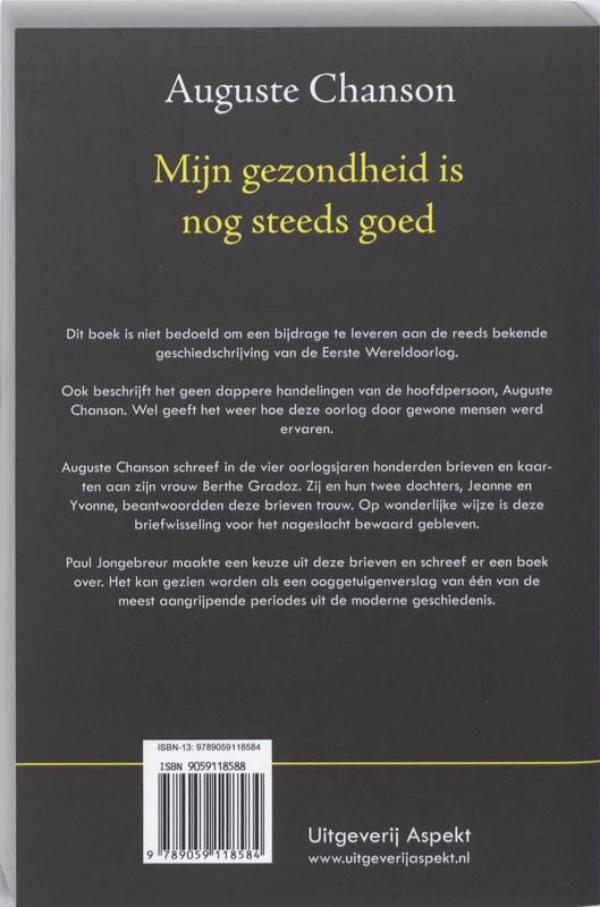 Achterkant van Mijn gezondheid is nog steeds goed