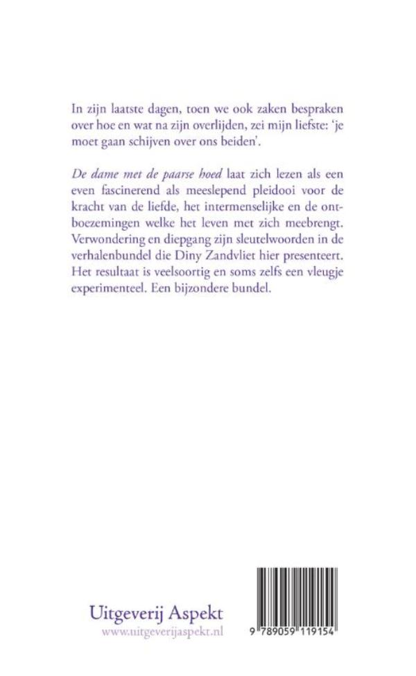 Achterkant van De dame met de paarse hoed