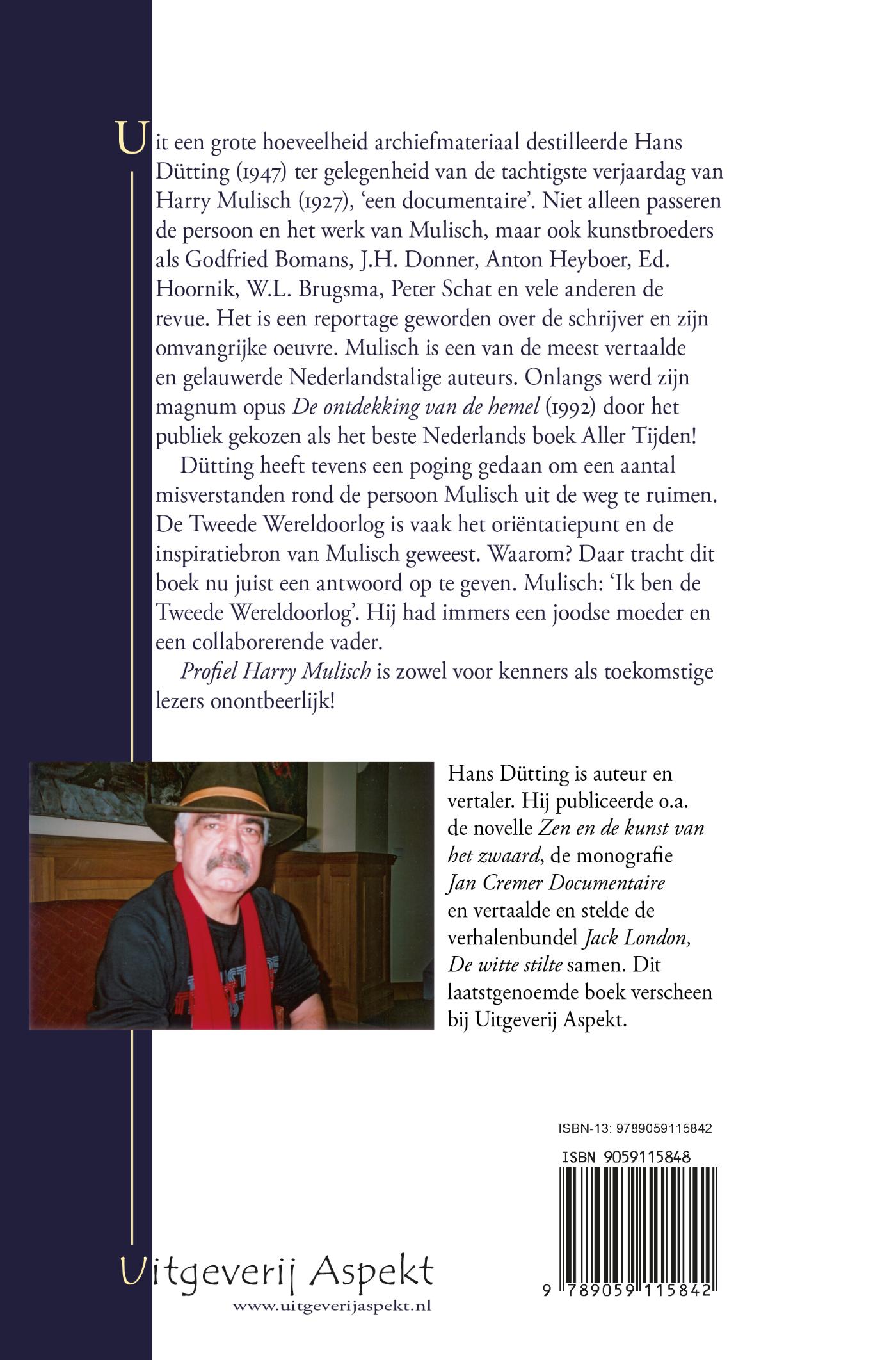 Achterkant van Harry Mulisch