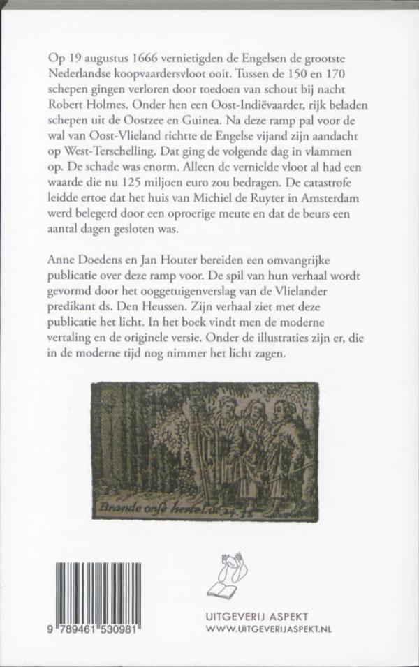 Achterkant van Gedachtenisse van d'Engelsche Furie op de Vlietstroom, en der Schellingh