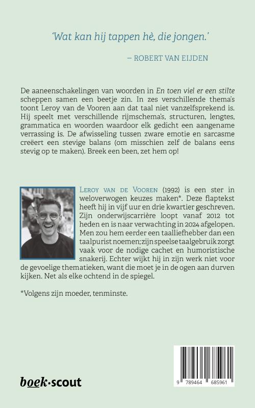 Achterkant van En toen viel er een stilte