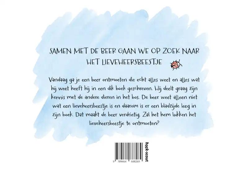 Achterkant van De beer die alles weet behalve wat een lieveheersbeestje is