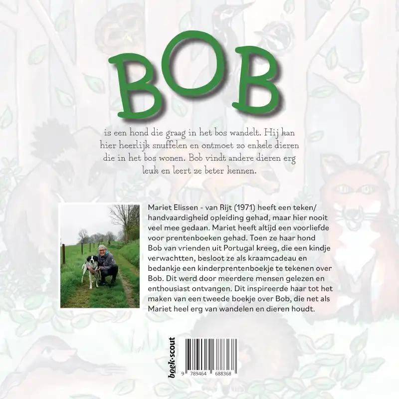 Achterkant van Bob in het bos