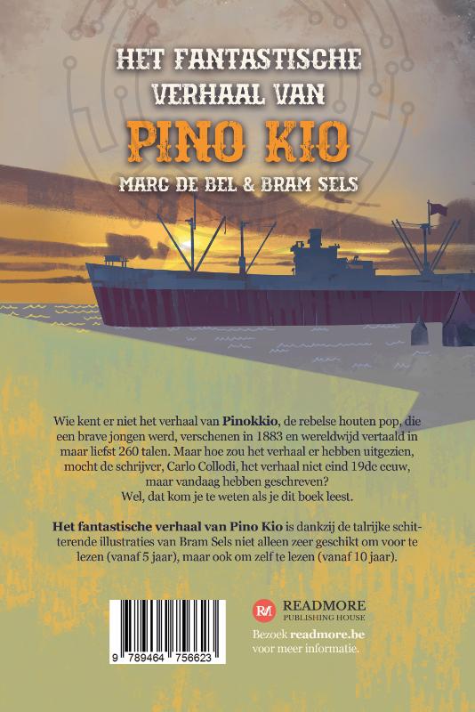 Achterkant van Het fantastische verhaal van Pino Kio