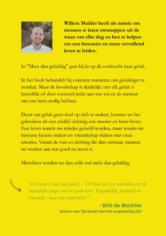 Achterkant van Meer dan gelukkig