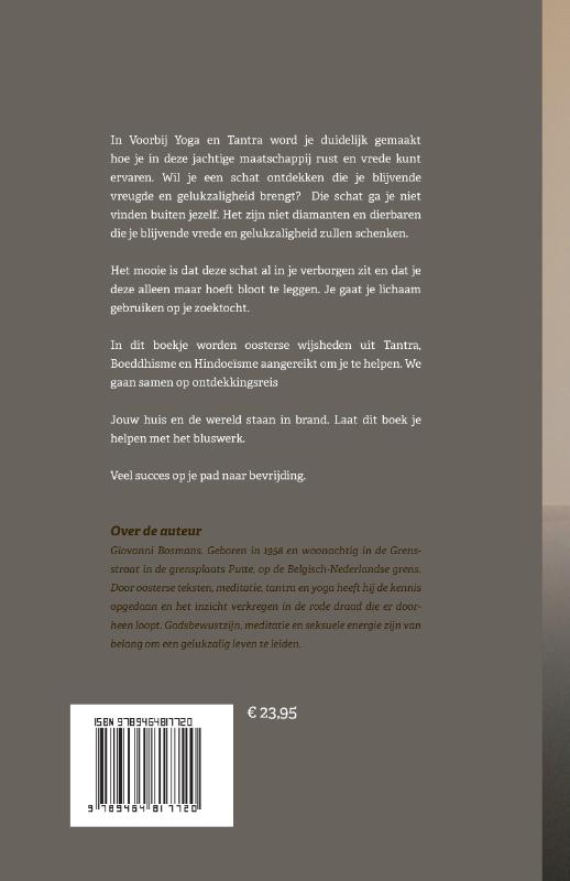 Achterkant van Voorbij yoga en tantra