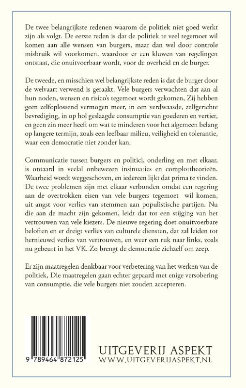 Achterkant van Hoe komen we tot politiek die werkt