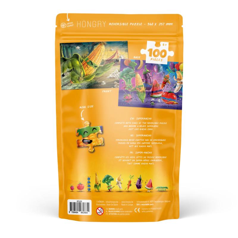 Achterkant van Puzzel supernacho